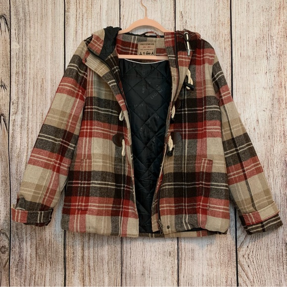 Cold Storage Foul Weather Gear For Her Wool Blend Plaid Winter Coat Small Red - Picture 10 of 10